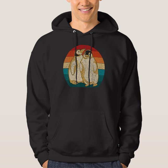 Retro Pinguin 1 Hoodie (Vorderseite)