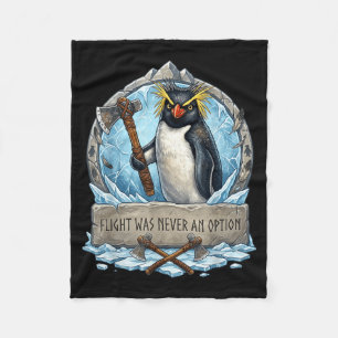 Retro Pinguin Messer Meme Flug Niemals Option Humo Fleecedecke