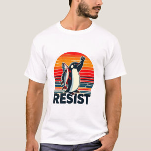 Retro Pinguin Protest Design Stand Up for Wild T-Shirt