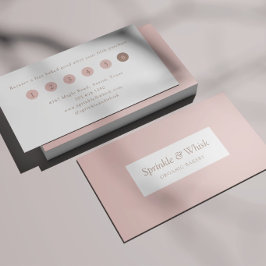 Retro Pink And Brown Heart Stripes Bakery Loyalty  Visitenkarte