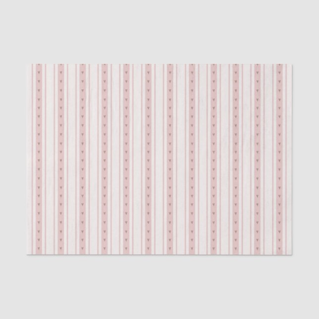 Retro Pink And Brown Heart Stripes Bakery Seidenpapier (Vorderseite)
