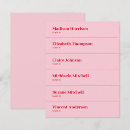 Retro Pink and Red Wedding Platzkarte DIY