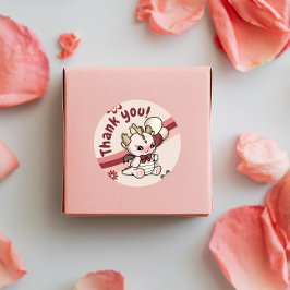 Retro Pink Blue Baby Dragon Danke Sticker