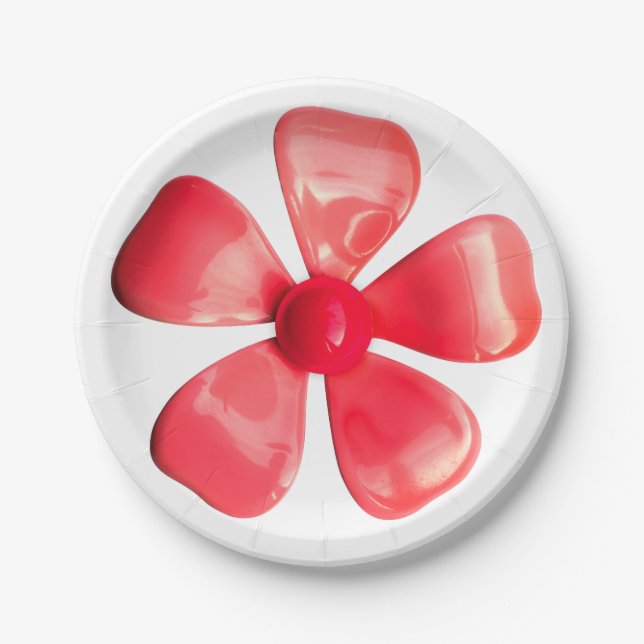 Retro Pink Blume Blumengarten Hochzeit Pappteller (Vorderseite)