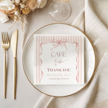 Retro Pink Bow Cafe Bebe Girl Coffee Baby Shower
