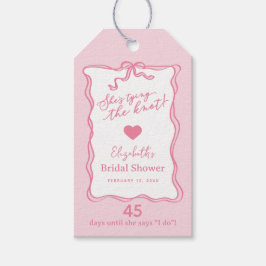 Retro Pink Bow Sie bindet den Knoten Geschenkanhänger
