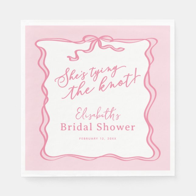 Retro Pink Bow Sie bindet den Knoten Serviette (Vorderseite)