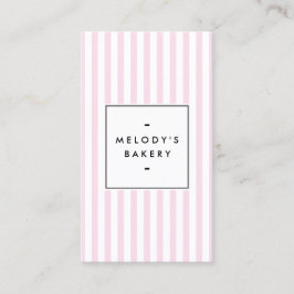 Retro Pink Candy Stripes Bäckerei Social Media Visitenkarte