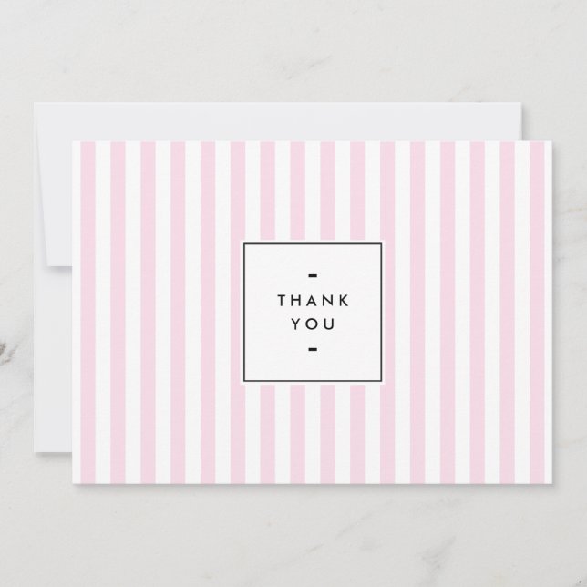 Retro Pink Candy Stripes Vielen Dank Mitteilungskarte (Vorderseite)