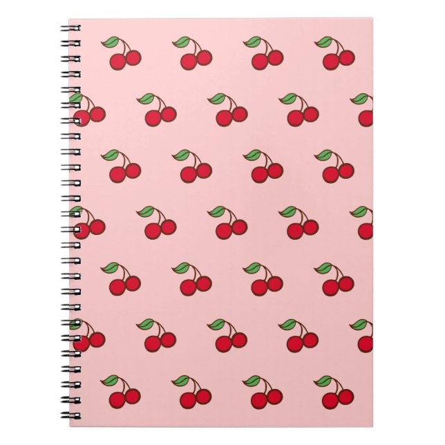 Retro Pink Cherry School Carnet Journal cadeau (Devant)