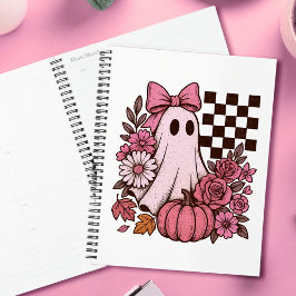 Retro Pink Coquette Ghost Girl mit Bow Halloween Planer