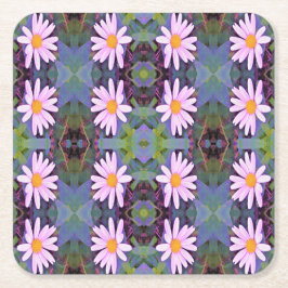 Retro Pink Daisy Blume Pattern Rechteckiger Pappuntersetzer