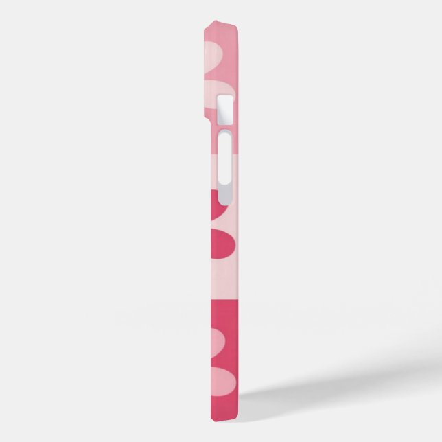 Retro Pink Daisy Checkerboard-Muster Case-Mate iPhone 14 Hülle (Rückseite / Links)