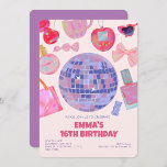 Retro Pink Disco yk2 ästhetische Sweet 16 Birthday Einladung<br><div class="desc">Retro Pink Disco Yk2 Sweet 16 Birthday</div>