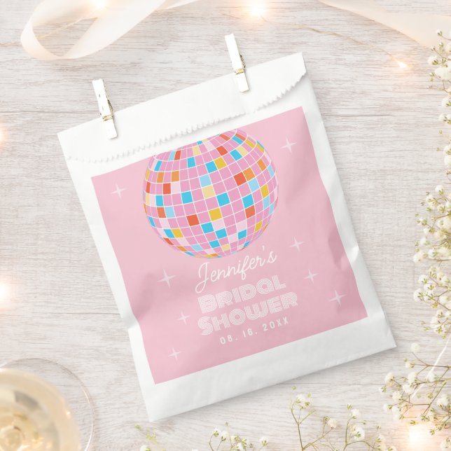 Retro Pink Diskothek Ball 70er 80er Themenhotel Br Geschenktütchen (Ausgeschnitten)