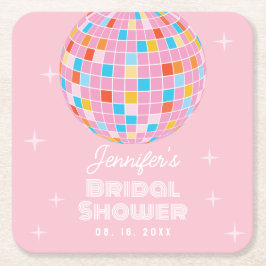 Retro Pink Diskothek Ball 70er 80er Themenhotel Br Rechteckiger Pappuntersetzer