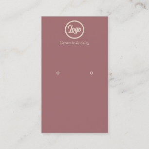 Retro Pink Earring Juwelier Logo Business Card Visitenkarte