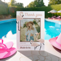 Retro Pink Flamingo Brautparty Danke Karte