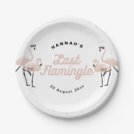 Retro Pink Flamingo Last Flamingle Brautparty Pappteller
