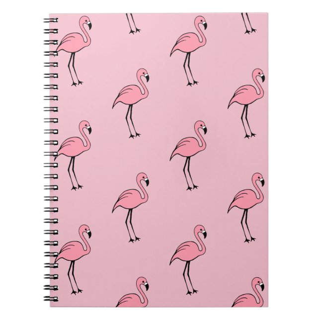 Retro Pink Flamingo Office School Notebook Geschen Notizblock (Vorderseite)