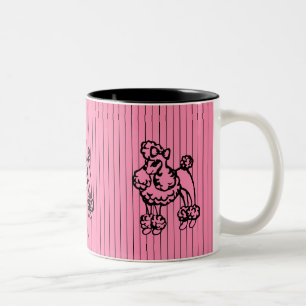 Retro Pink French Poodee Mug Cadeau