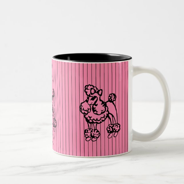 Retro Pink French Poodee Mug Cadeau (Droit)