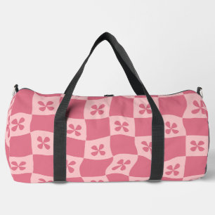 Retro Pink Gelb gedecktes Muster Duffle Bag