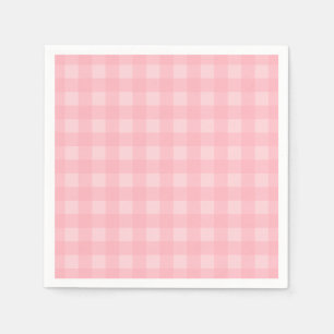 Retro Pink Gingham Checkered Pattern Hintergrund Serviette