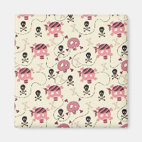 Retro Pink Girly Skull und Knochen