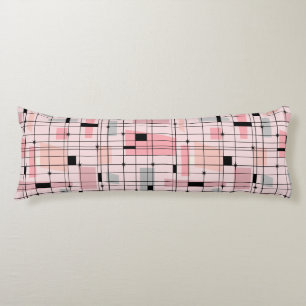Retro Pink Gitter und Sternenexplosionen Körperkis Seitenschläferkissen