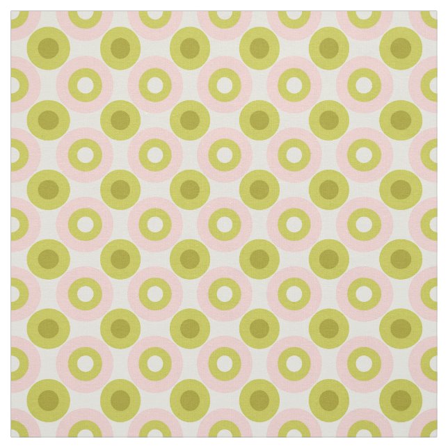 Retro Pink Green Circles Pattern Stoff (Muster)