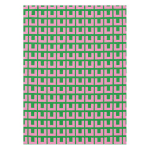 Retro Pink Green Geometric Mitte Jahrhundert Moder Tischdecke