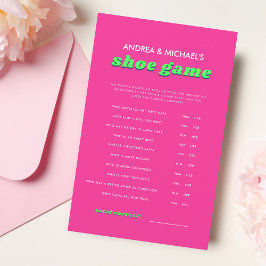 Retro Pink & Green Groovy Wedding Shoe Game