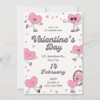 Retro Pink Heart Valentine's Day Party