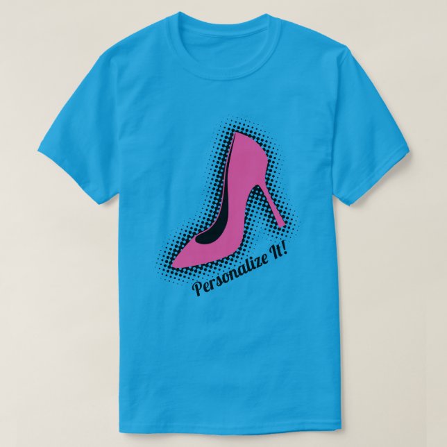 Retro Pink High Heel Shoe T-Shirt (Design vorne)