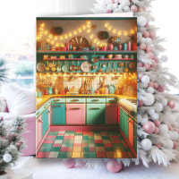 Retro Pink Hütte Kitsch Küche Weihnachten
