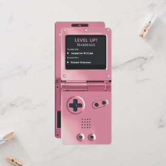 Retro Pink II Handheld Gaming Hochzeitseinladung Einladung