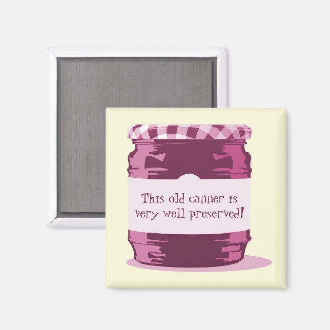 Retro Pink Jelly Jar Zuhause Canning Spaß Küche Magnet (Vorderseite/Rückseite)