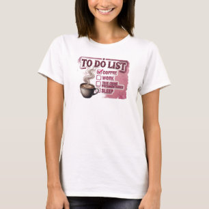 Retro Pink KAFFEE ARBEIT TRUE CRIME Styling Statem T-Shirt