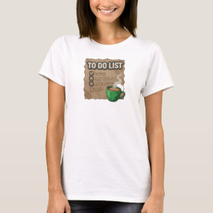 Retro Pink KAFFEE SPIEL MIT DER KATZE Statement De T-Shirt