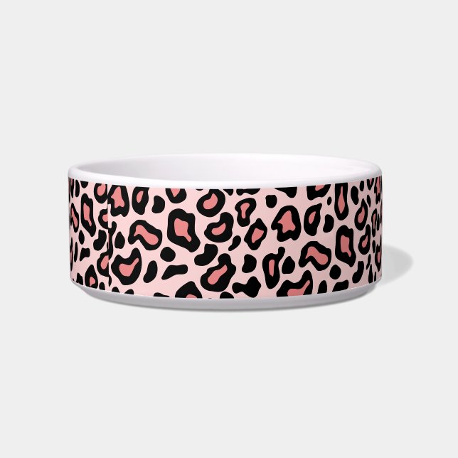 Retro Pink Leopard Pet Bowl Napf (Vorderseite)
