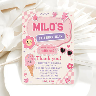 Retro Pink Mädchen Geburtstag Einladung