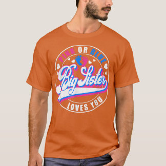 Retro Pink oder Blue Big Sister Lieben Sie Baby Ge T-Shirt