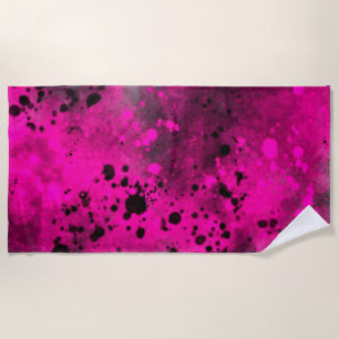 Retro Pink Paint Spritzer Beach Handtuch