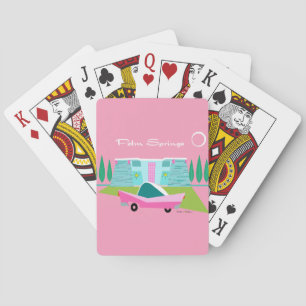 Retro Pink Palm Springs Classic Playing Cards Spielkarten