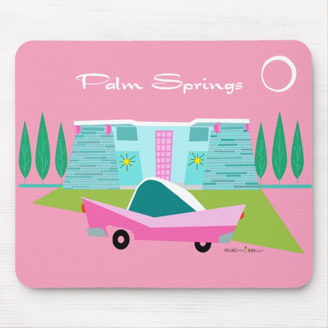 Retro Pink Palm Springs Mousepad (Vorne)