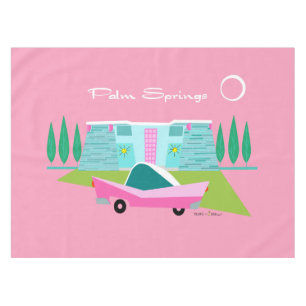 Retro Pink Palm Springs Tableclout Tischdecke