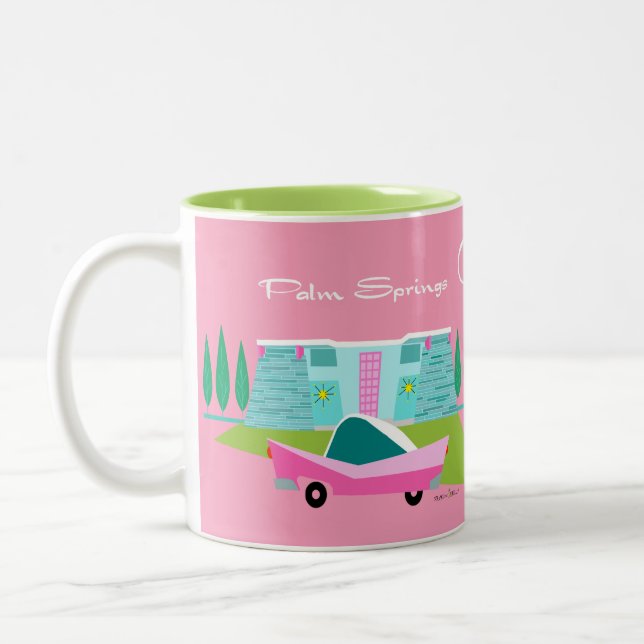 Retro Pink Palm Springs Tasse (Links)