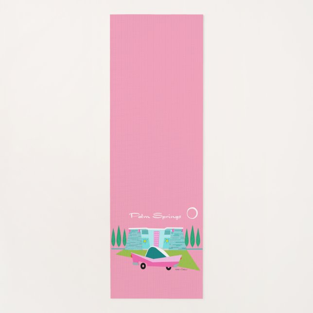 Retro Pink Palm Springs Yoga Mat Yogamatte (Vorderseite)