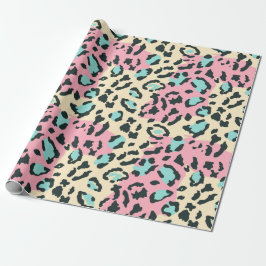 Retro Pink Pastel Leopard Spots Geschenkpapier